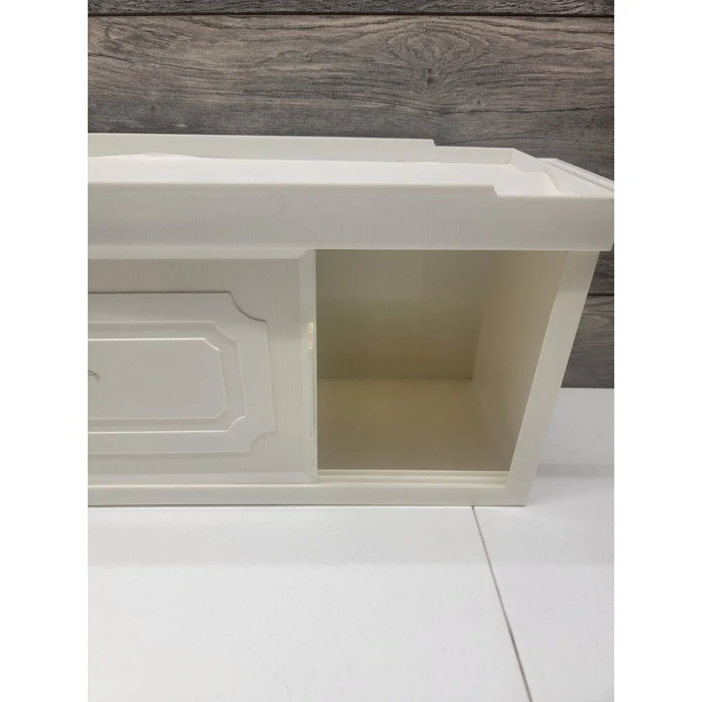Plastic Vintage Cabinet Sliding Door Storage Medicine Bathroom MCM Shelf Display